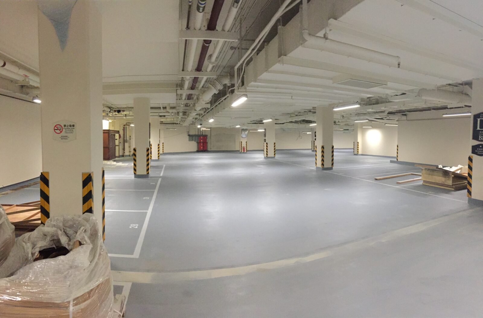Hotel carpark epoxy flooring installation in Macau